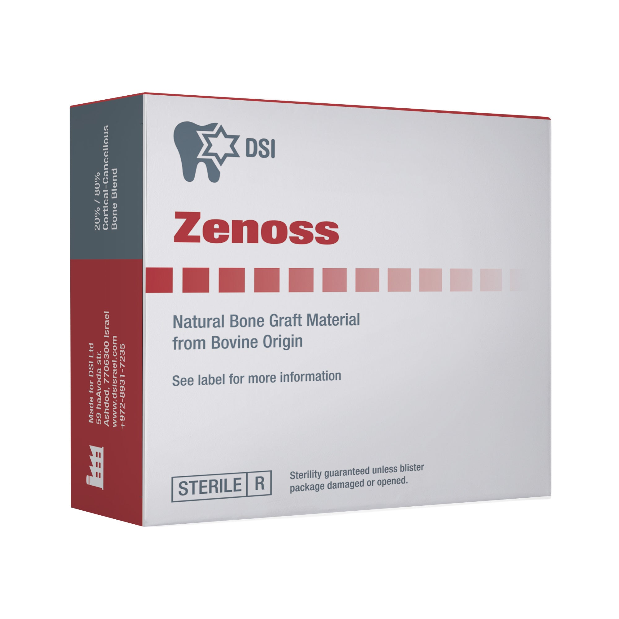 DIP Zenoss Bovine Natural Bone Graft Cortical-Cancellous Mix Blocks