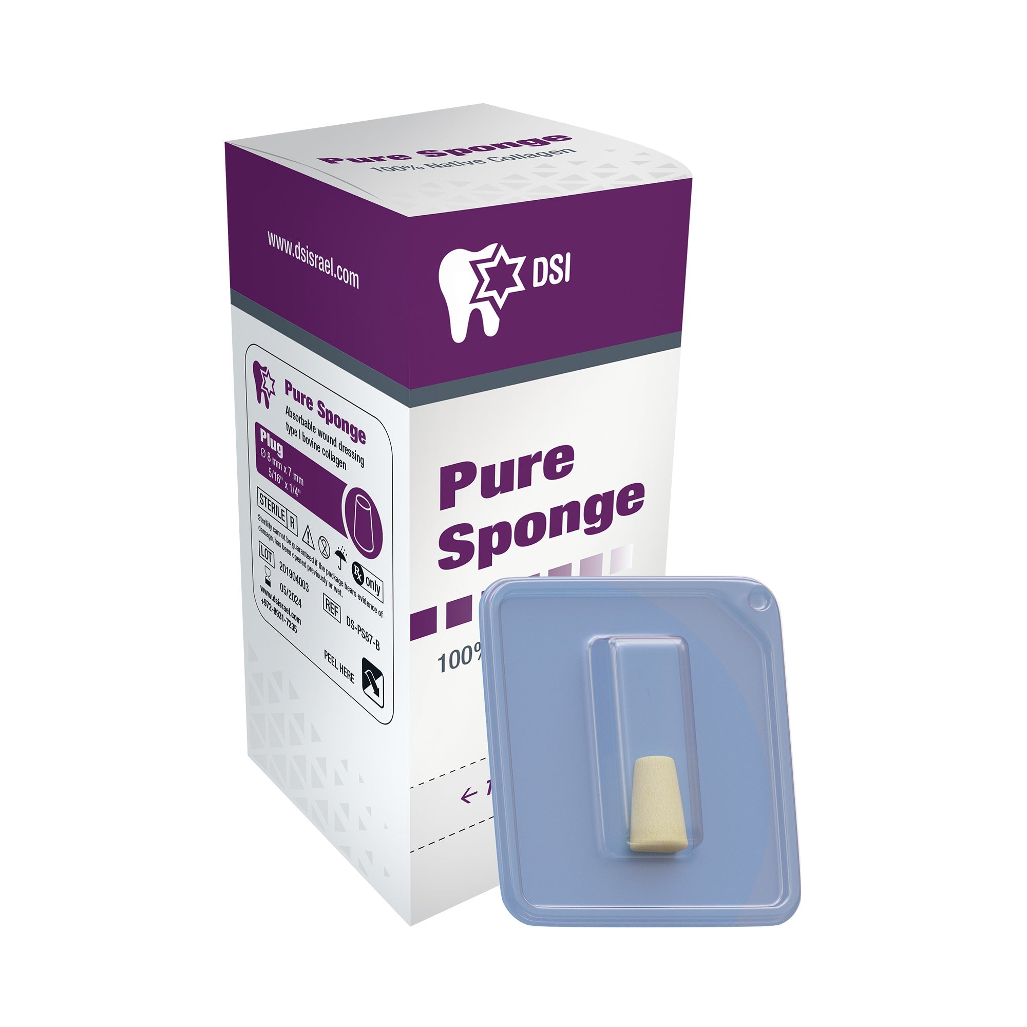 DIP Pure Sponge Sterile Collagen Plug In Individual Blisters