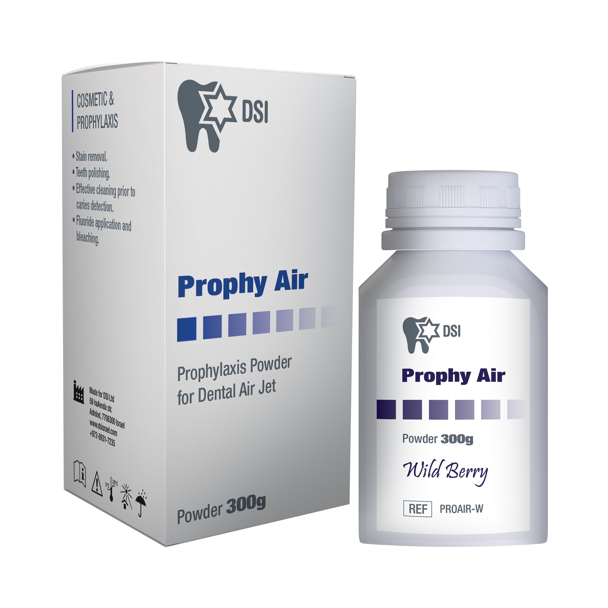Bottle of dental prophylaxis air polishing powder