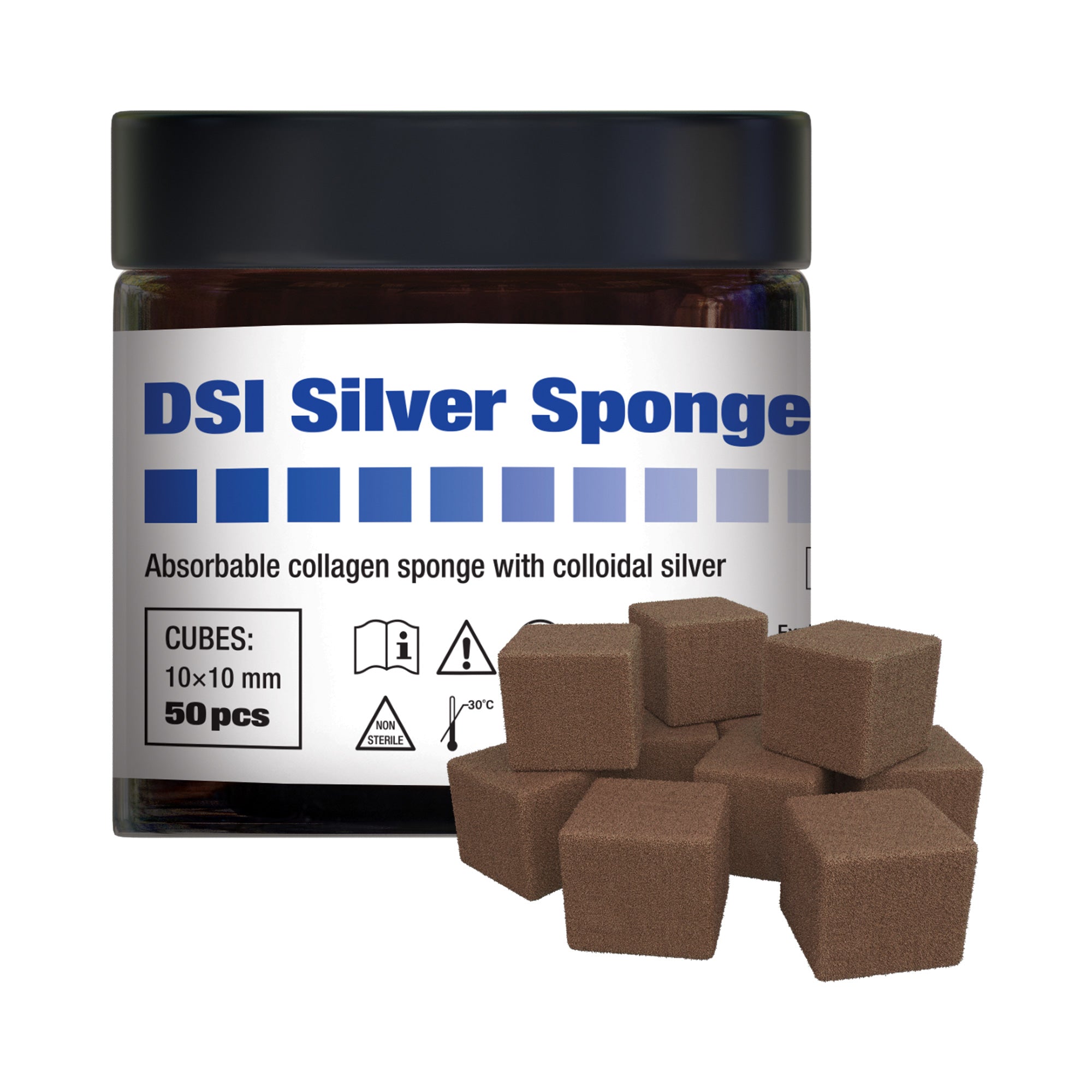 DIP Collagen Sponge With Colloidal Silver Non Sterile Cubes 10x10mm