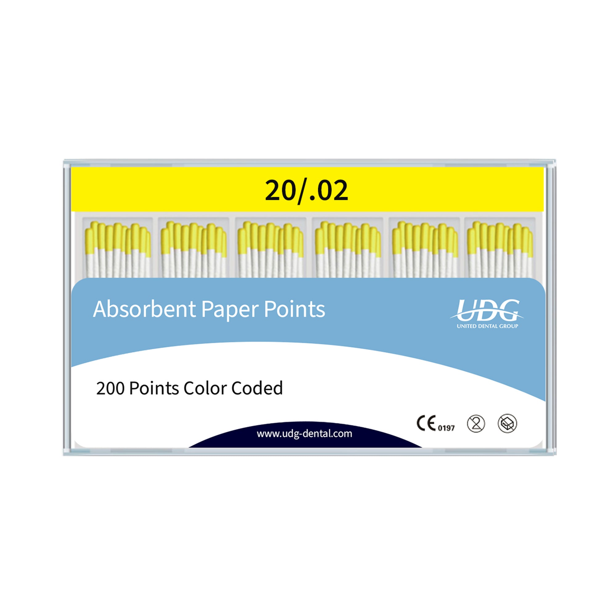 UDG Absorbent Paper Points 2% 200 pcs