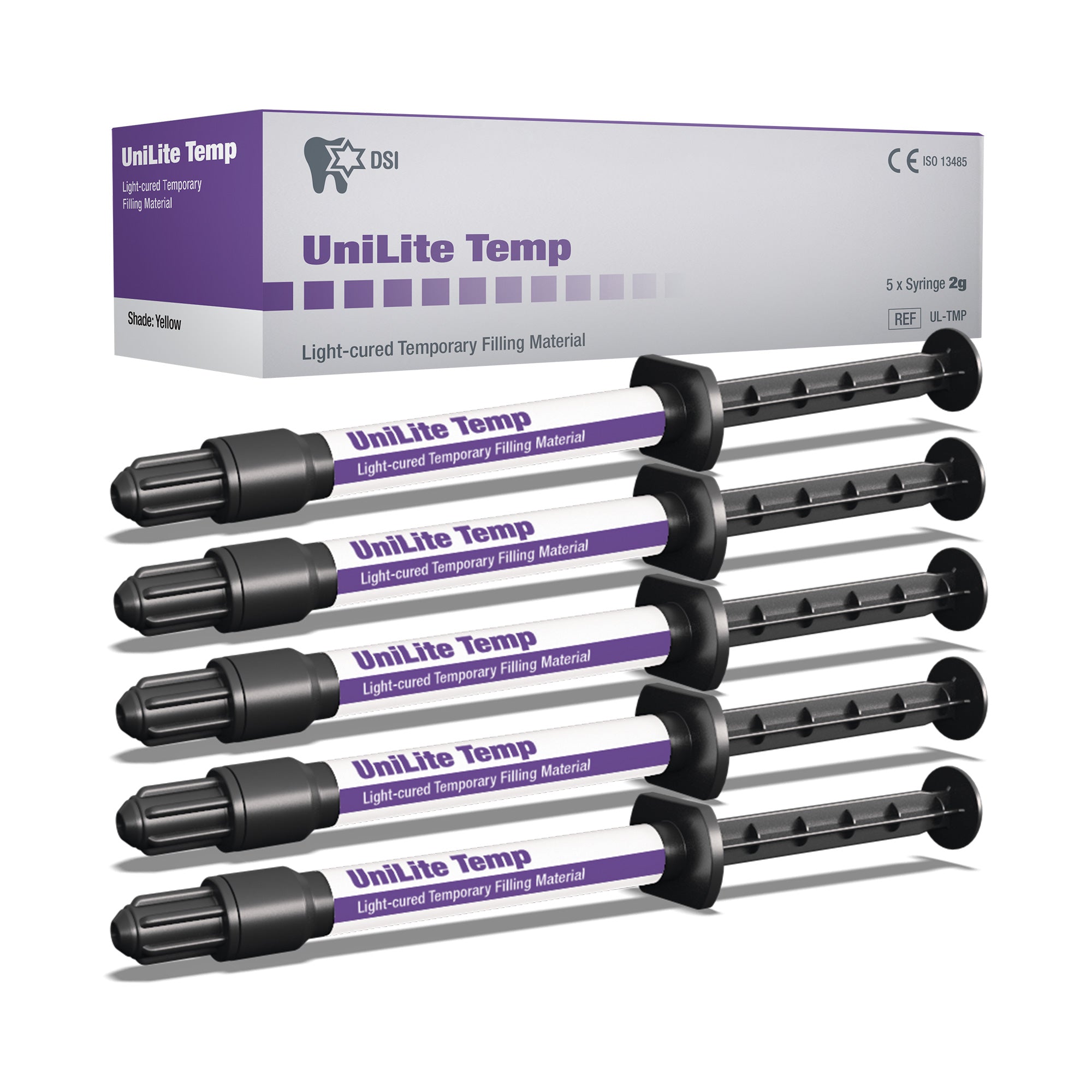 DIP UniLite Temp Light-cured Temporary Filling Material In Syringe 5x2g each