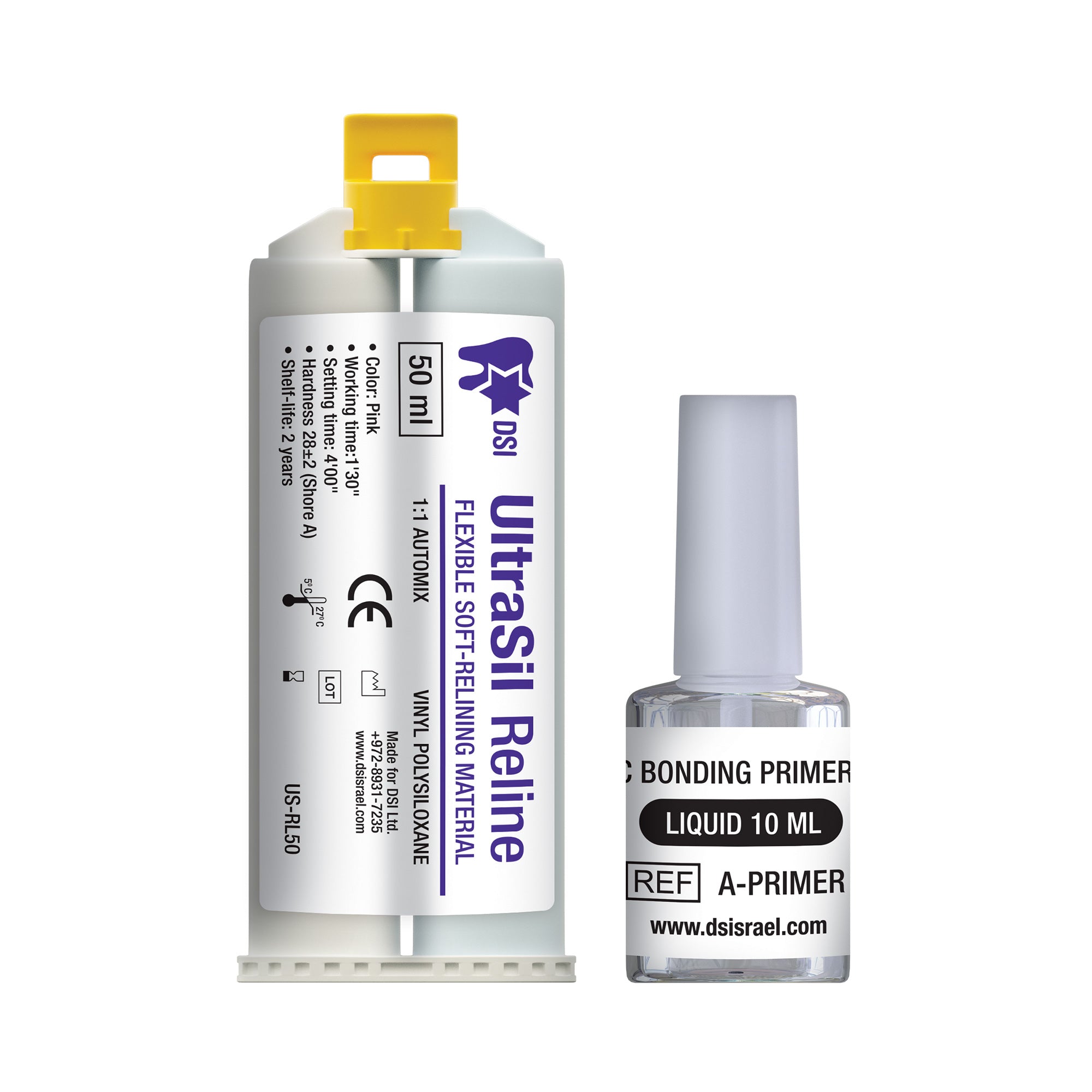 DSI Ultrasil Reline Soft-Relining Material For Dentures 50ml + 10ml