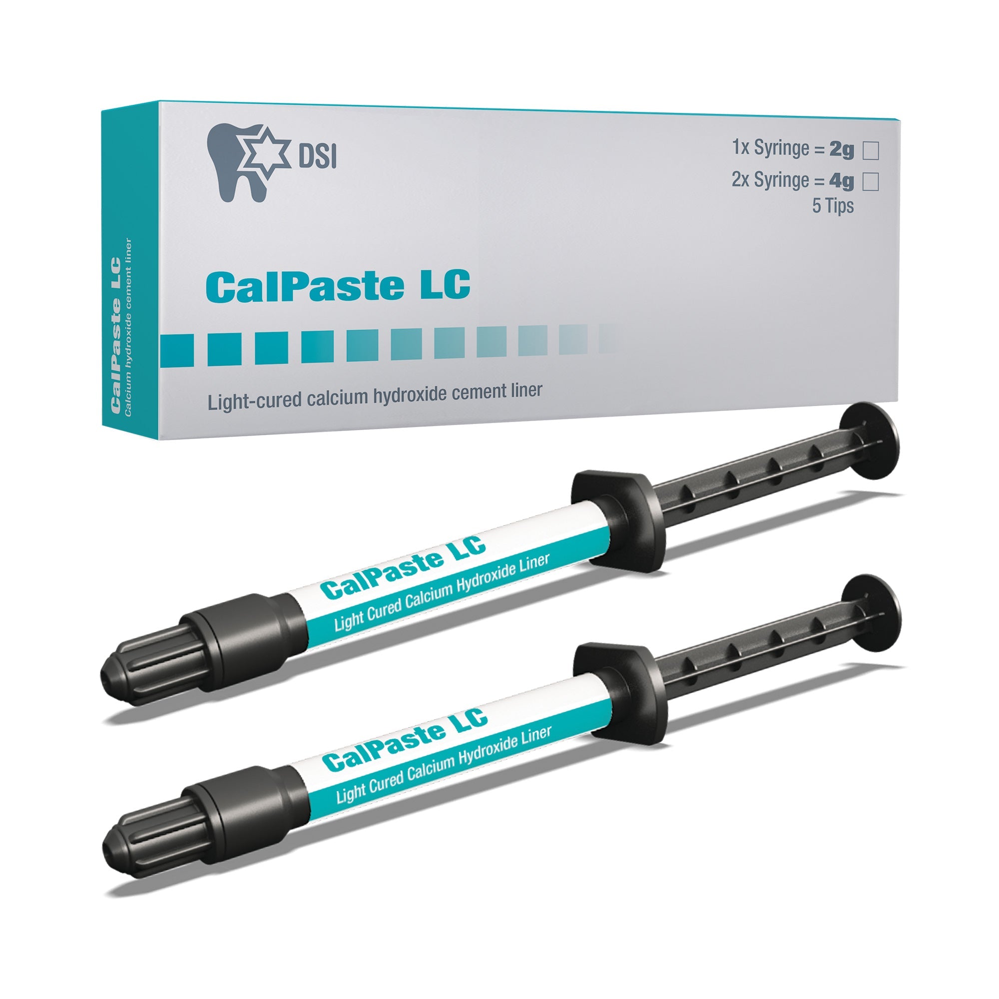 DIP CalPaste LC Light-Cured Calcium Hydroxide Base Liner 2g Syringe