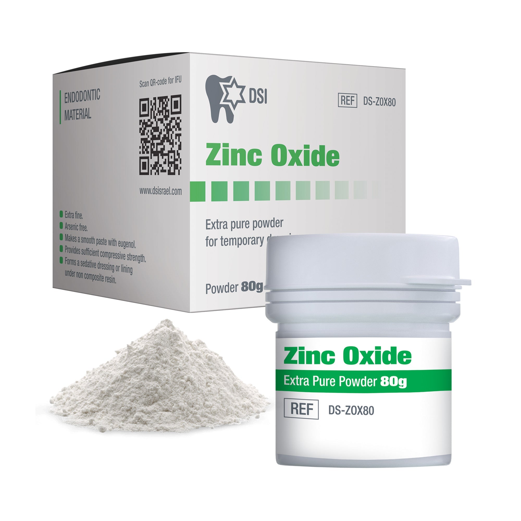 DIP Dental Zinc Oxide Powder For Temporary Dressings 80g Jar