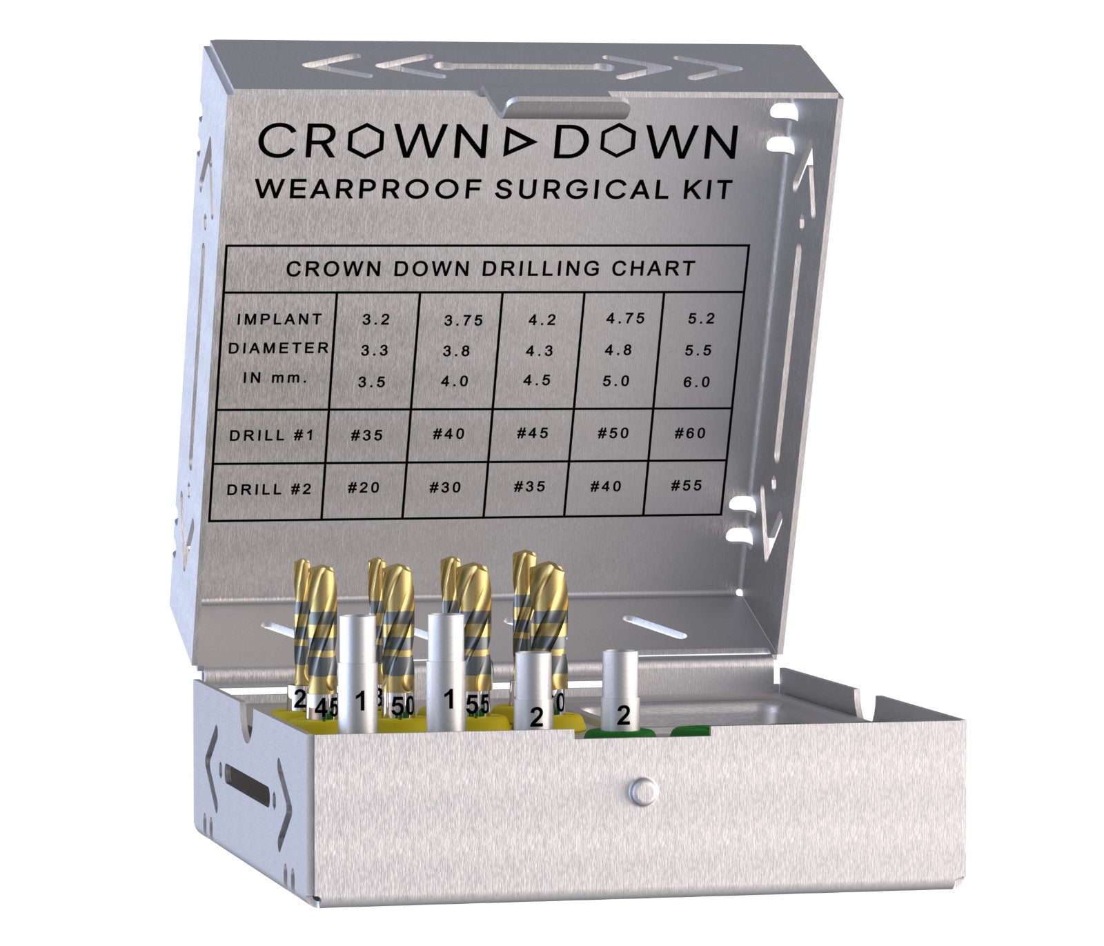 Crown Down WEARPROOF Surgical Drill Kit *PATENTED TECHNOLOGY