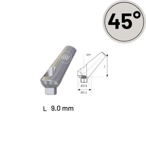 45° Angled Titanium Abutment for Internal Hex RP 3.5