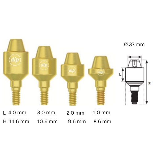 Straight Multi-Unit Abutment Basic KIT M1.72 for Internal Hex RP 3.5