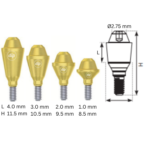 Straight Multi-Unit Abutment M1.6 for Internal Hex NP 2.0