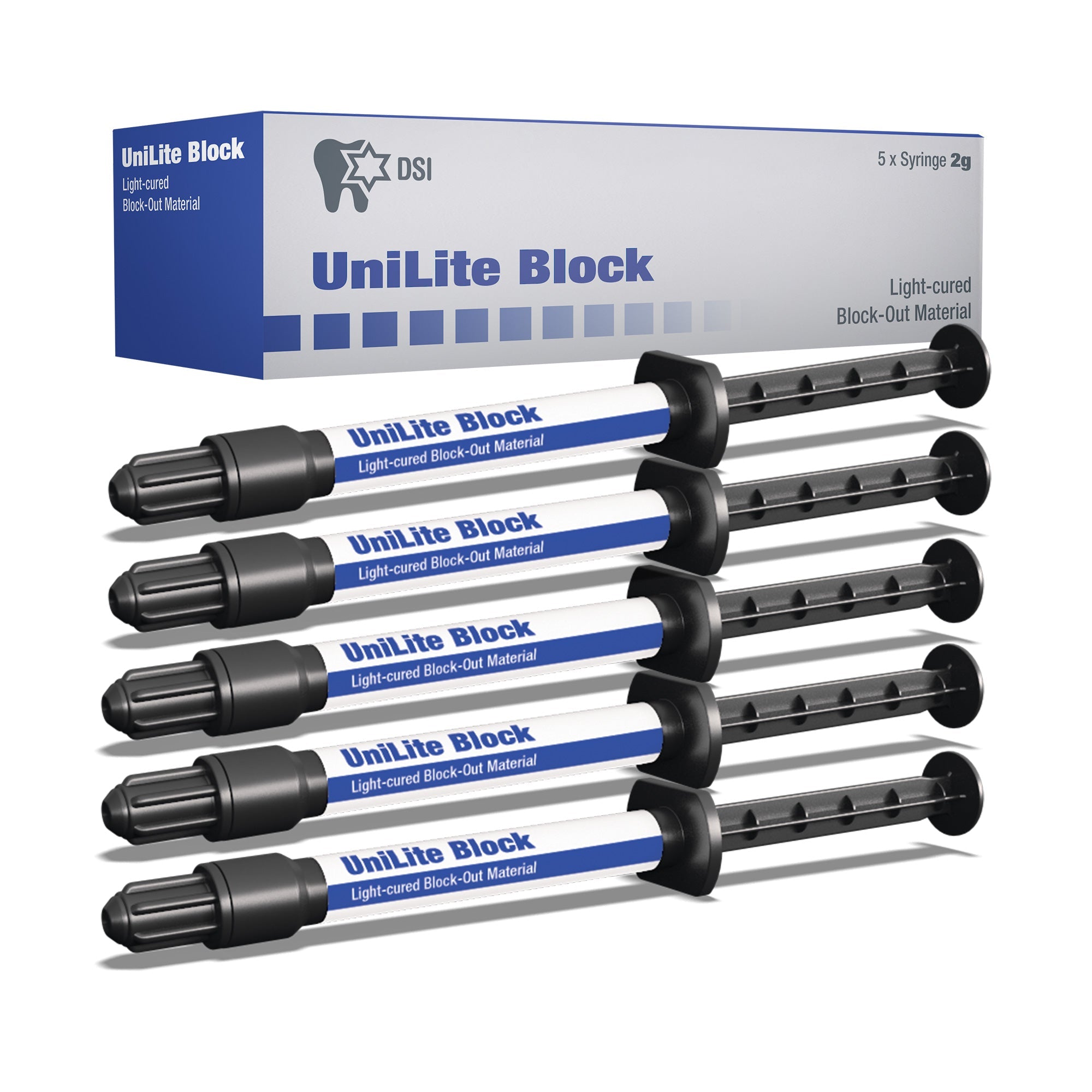 DIP UniLite Block-Out Resin Material 5x Syringes 2g each