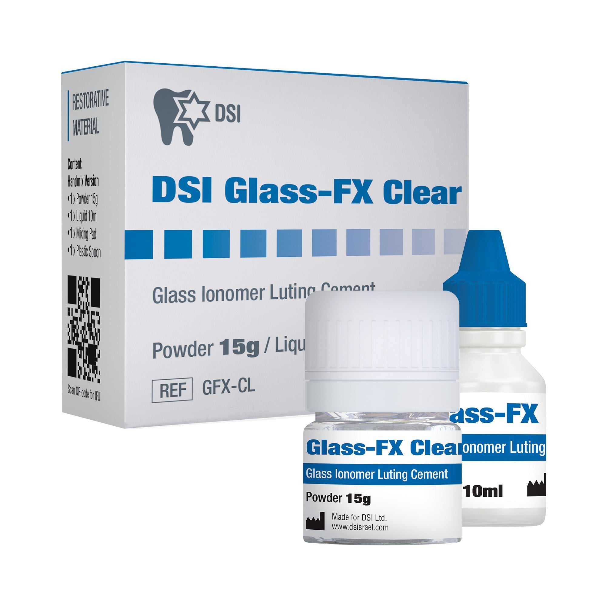 DIP Glass FX Clear Glass-Ionomer Translucent Cement 15g + 10ml