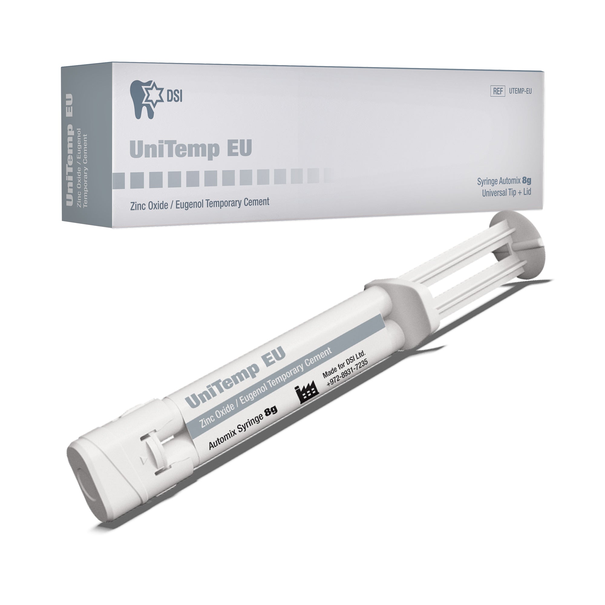 DIP UniTemp EU Zinc Oxide Eugenol Temporary Cement Automix Syringe 8g