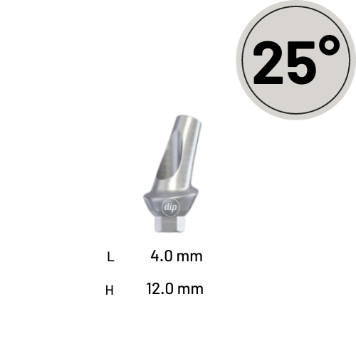 25° Anatomic Angled Titanium Abutment for Internal Hex RP 3.5