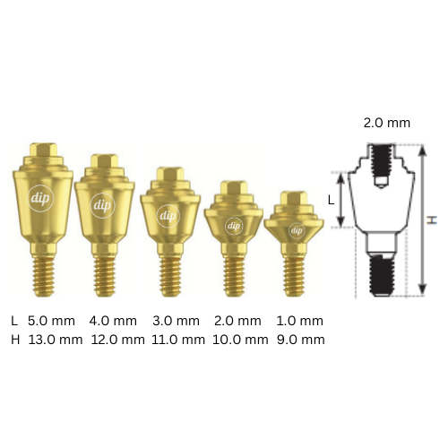 Straight Classic Multi-Unit Abutment KIT M1.4 for Internal Hex RP 3.5