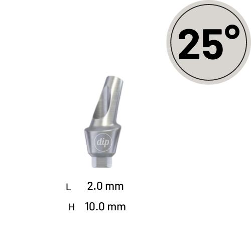 25° Anatomic Angled Titanium Abutment for Internal Hex RP 3.5