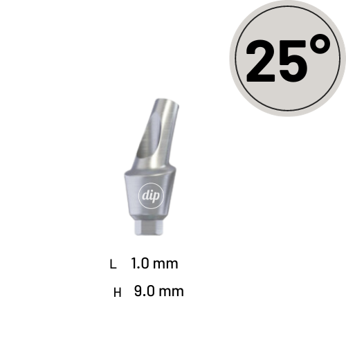 25° Anatomic Angled Titanium Abutment for Internal Hex RP 3.5