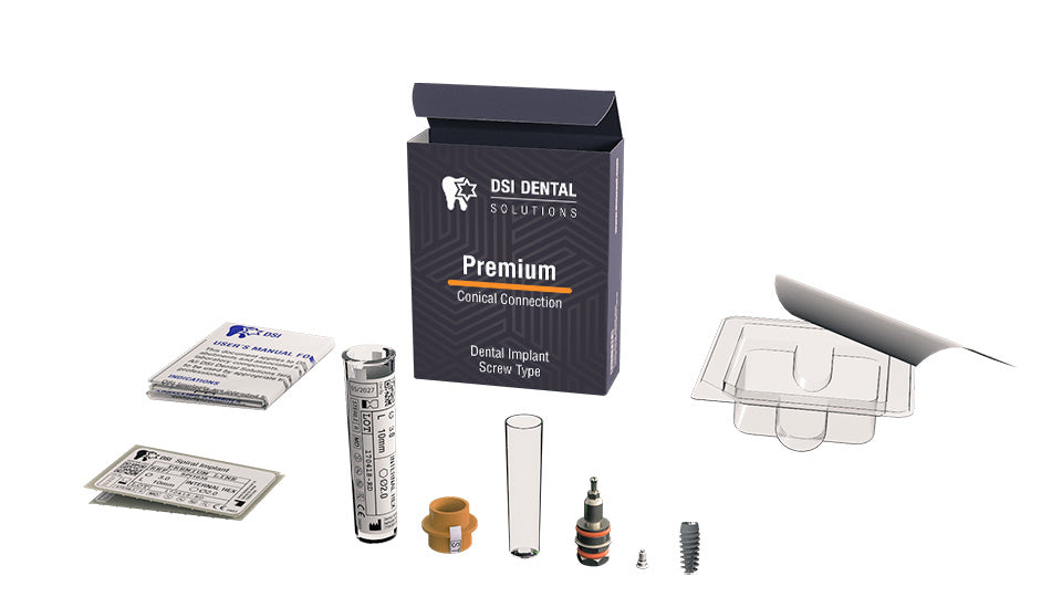 DSI Premium Spiral Implant RP Platform 4.3-5.0mm - Conical Connection