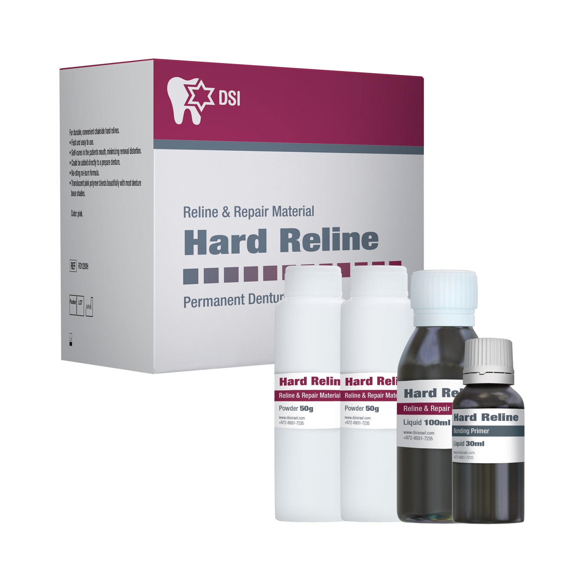 DIP Hard Liner Permanent Denture Reline Material 100g + 100ml