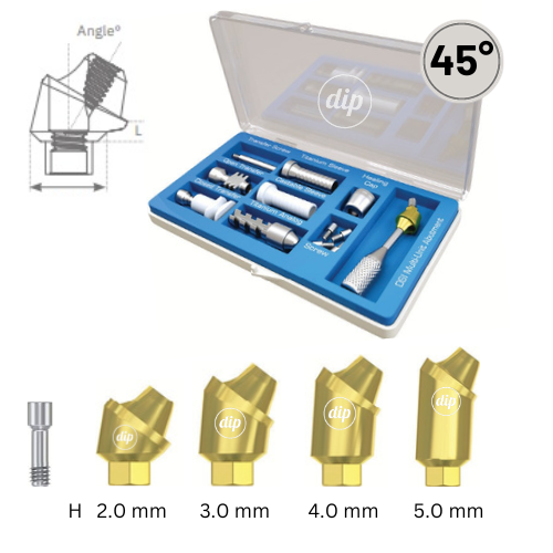 45° Angled Classic Multi-Unit Abutment KIT M1.4 for Internal Hex RP 3.5