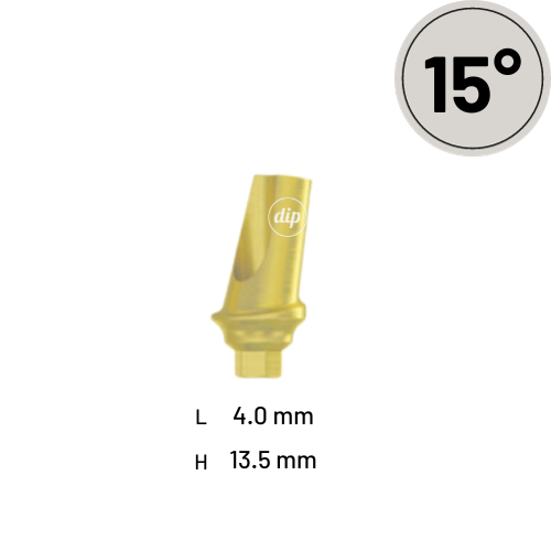 15° Concave Angled Titanium Abutment for Internal Hex RP 3.5