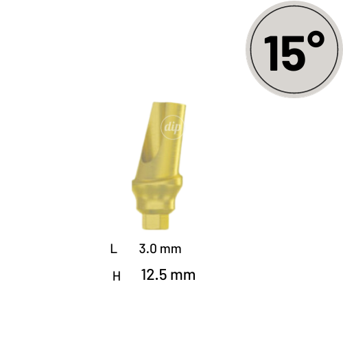 15° Concave Angled Titanium Abutment for Internal Hex RP 3.5