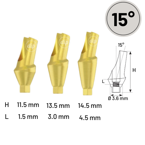 15° Anatomic Angled Titanium Abutment for Nobel Active® NP 3.5