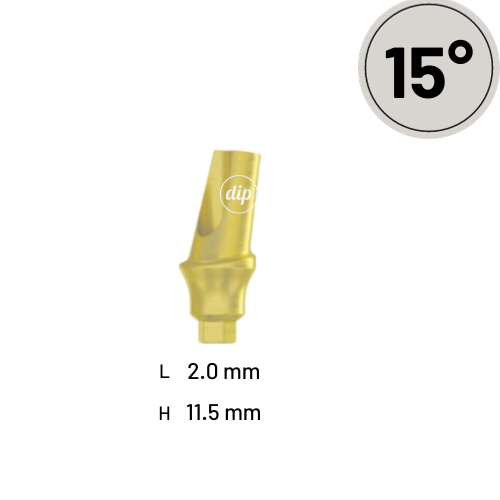 15° Concave Angled Titanium Abutment for Internal Hex RP 3.5