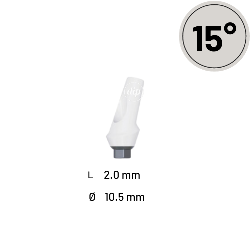 15° Anatomic Angled Zirconia Abutment for Internal Hex RP 3.5