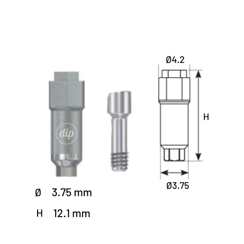 Implant-Level Scan Post / Body for Internal Hex RP 3.5