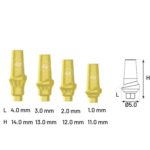 Straight Concave Titanium Abutment for Internal Hex RP 3.5