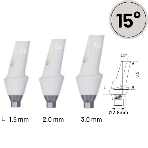 15° Anatomic Angled Zirconia Abutment for Nobel Active® RP 4.3