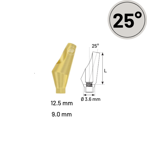 25° Angled Titanium Abutment for Nobel Active® RP 4.3