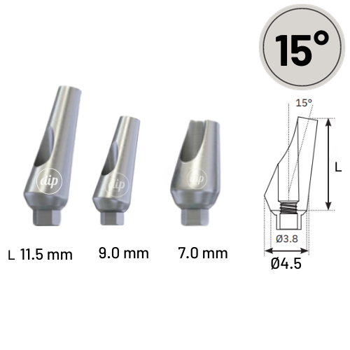 15° Angled Titanium Abutment for Internal Hex RP 3.5