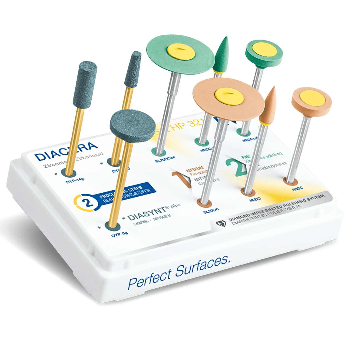 EVE Diacera HP 321 Set of 9 Silicone Polishers + 3 Stones Zirconia