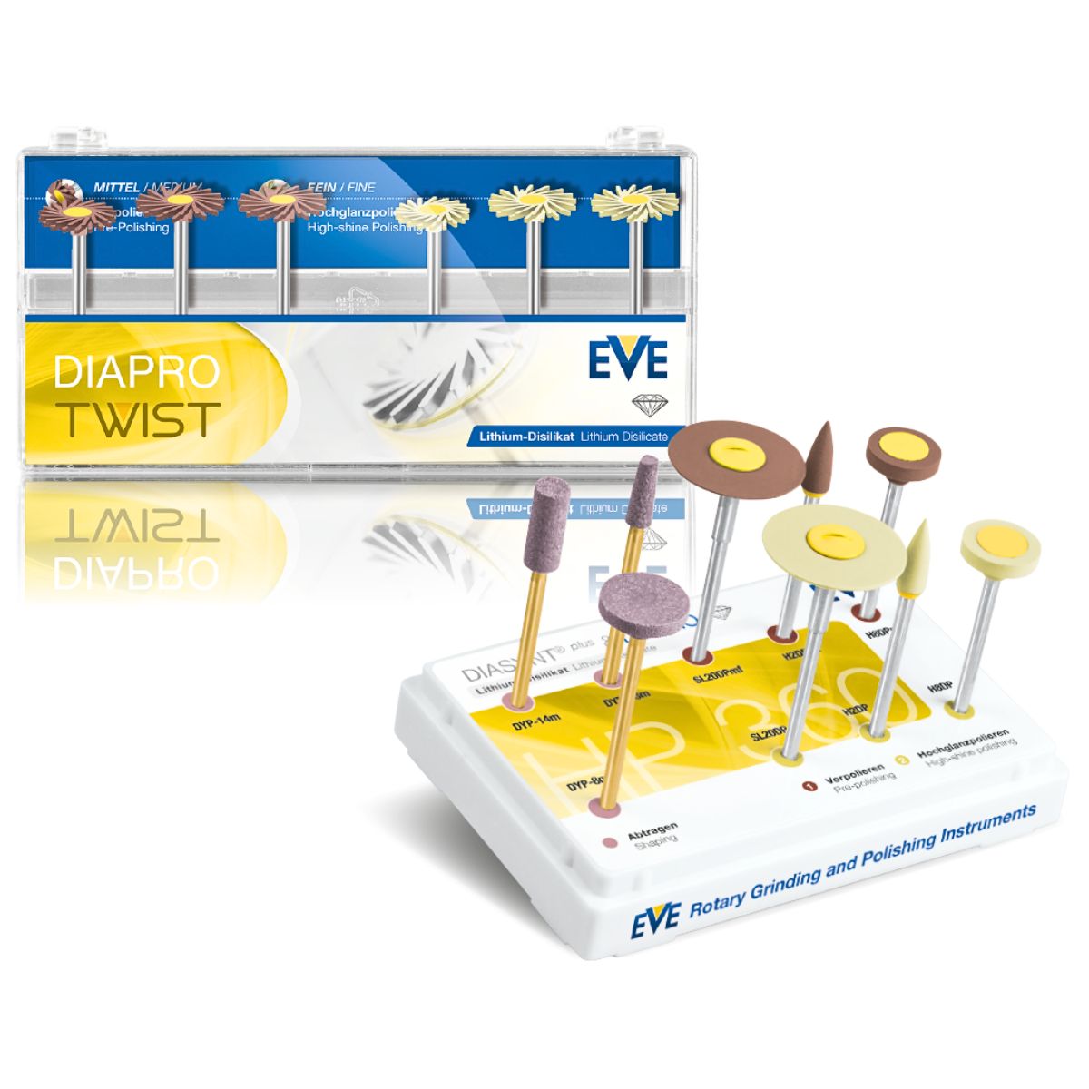 EVE Diapro HP 360 Set 9  Diamond Silicone Polishers  + 3 Stones