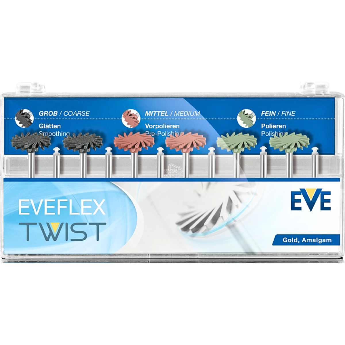 EVE Flex RA 240 Set of 12 Diamond Twist Silicone Polishers