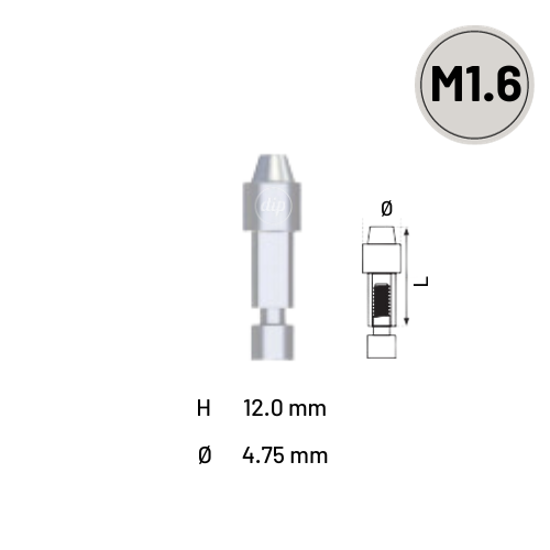 Abutment Analog for Multi-Unit M1.6 - 3D Printing Internal Hex RP 3.5