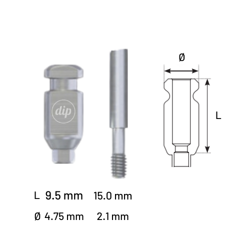 Open-Tray Impression Coping for Internal Hex RP 3.5 (Short)