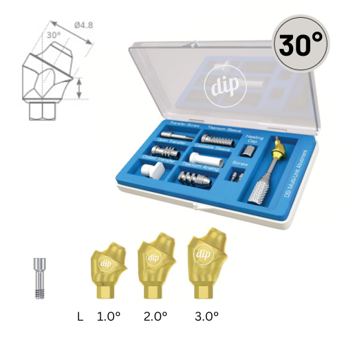 30° Multi-Unit Abutment M1.6 KIT for Internal Hex RP 3.5