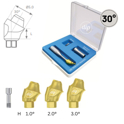 30° Multi-Unit Abutment M1.72 Basic KIT for Internal Hex RP 3.5