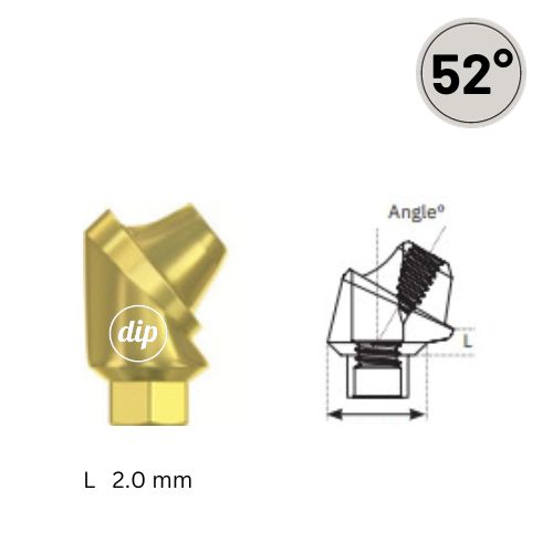 52° Angled Classic Multi-Unit Abutment M1.4 for Internal Hex RP 3.5