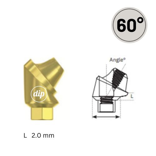 60° Angled Classic Multi-Unit Abutment M1.4 for Internal Hex RP 3.5