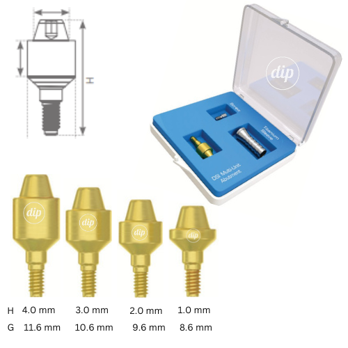 Straight Multi-Unit Abutment Basic KIT M1.72 for Internal Hex RP 3.5