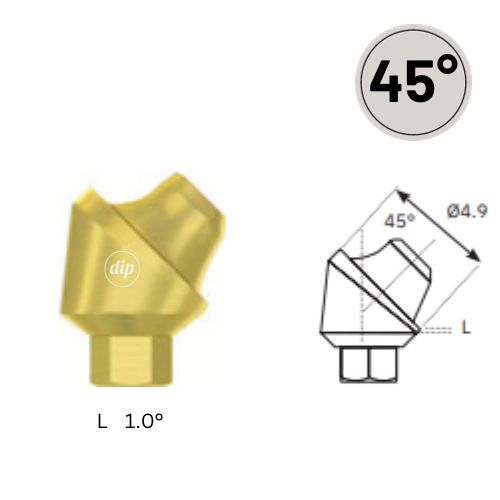 45° Multi-Unit Abutment M1.6 for Internal Hex RP 3.5