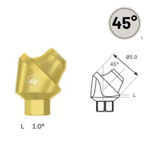 45° Multi-Unit Abutment M1.72 for Internal Hex RP 3.5