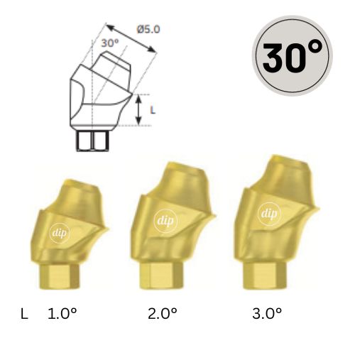 30° Multi-Unit Abutment M1.72 for Internal Hex RP 3.5