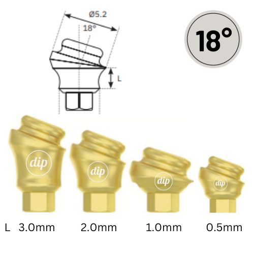 18° Angled Overlock™ Overdenture Attachment for Internal Hex RP 3.5