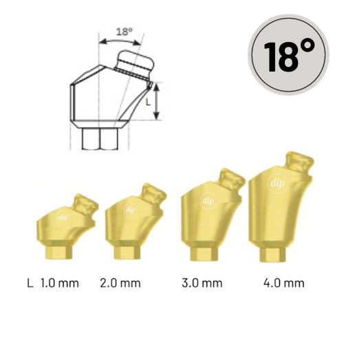 18° Angled dip-Lock™ Overdenture Attachment KIT for Internal Hex RP 3.5