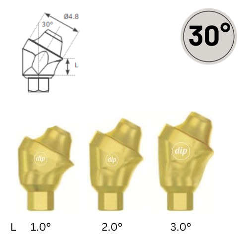 30° Multi-Unit Abutment M1.6 KIT for Internal Hex RP 3.5