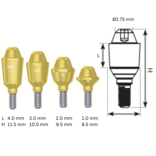 Straight Multi-Unit Abutment KIT M1.6 for Internal Hex RP 3.5